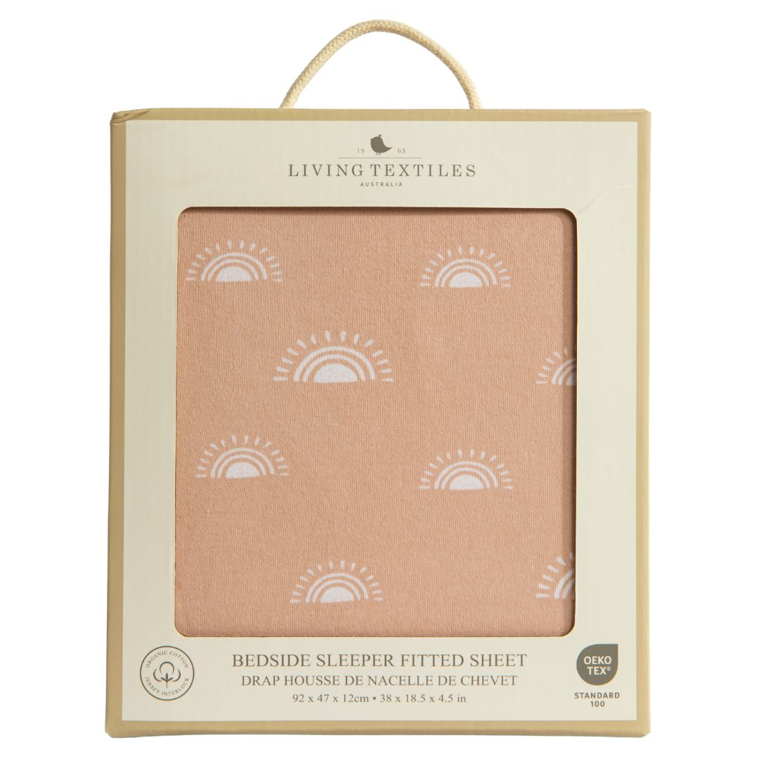 Living Textiles Bedside Bed Sleeper Fitted Sheet 1pk Bohemian Bliss / Dusty Sunset