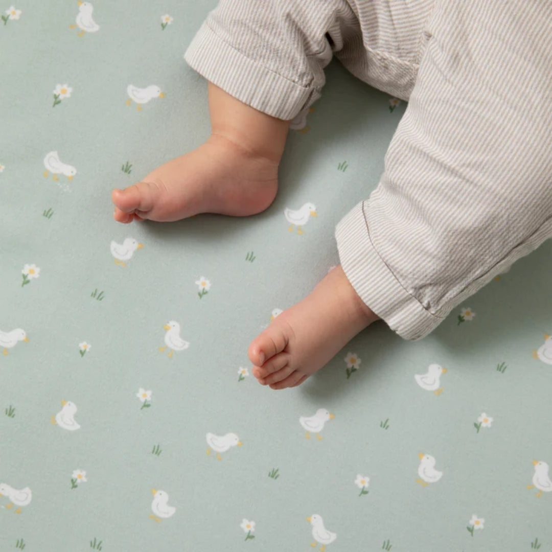 Living Textiles Bedside Sleeper Fitted Sheets 2pk Goosey Goosey