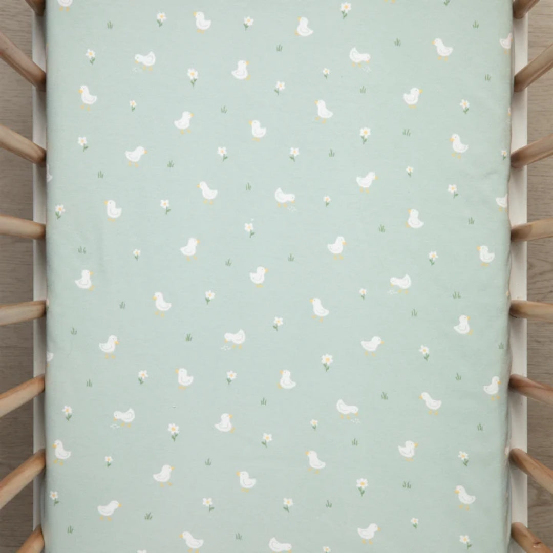 Living Textiles Bedside Sleeper Fitted Sheets 2pk Goosey Goosey