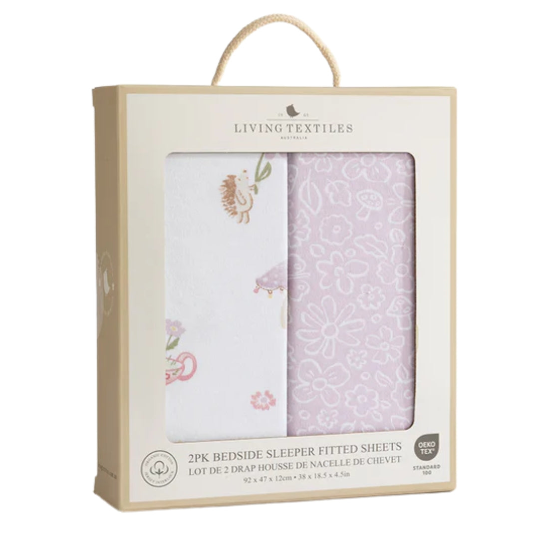 Living Textiles Bedside Sleeper Fitted Sheets 2pk Whimsical Wonderland