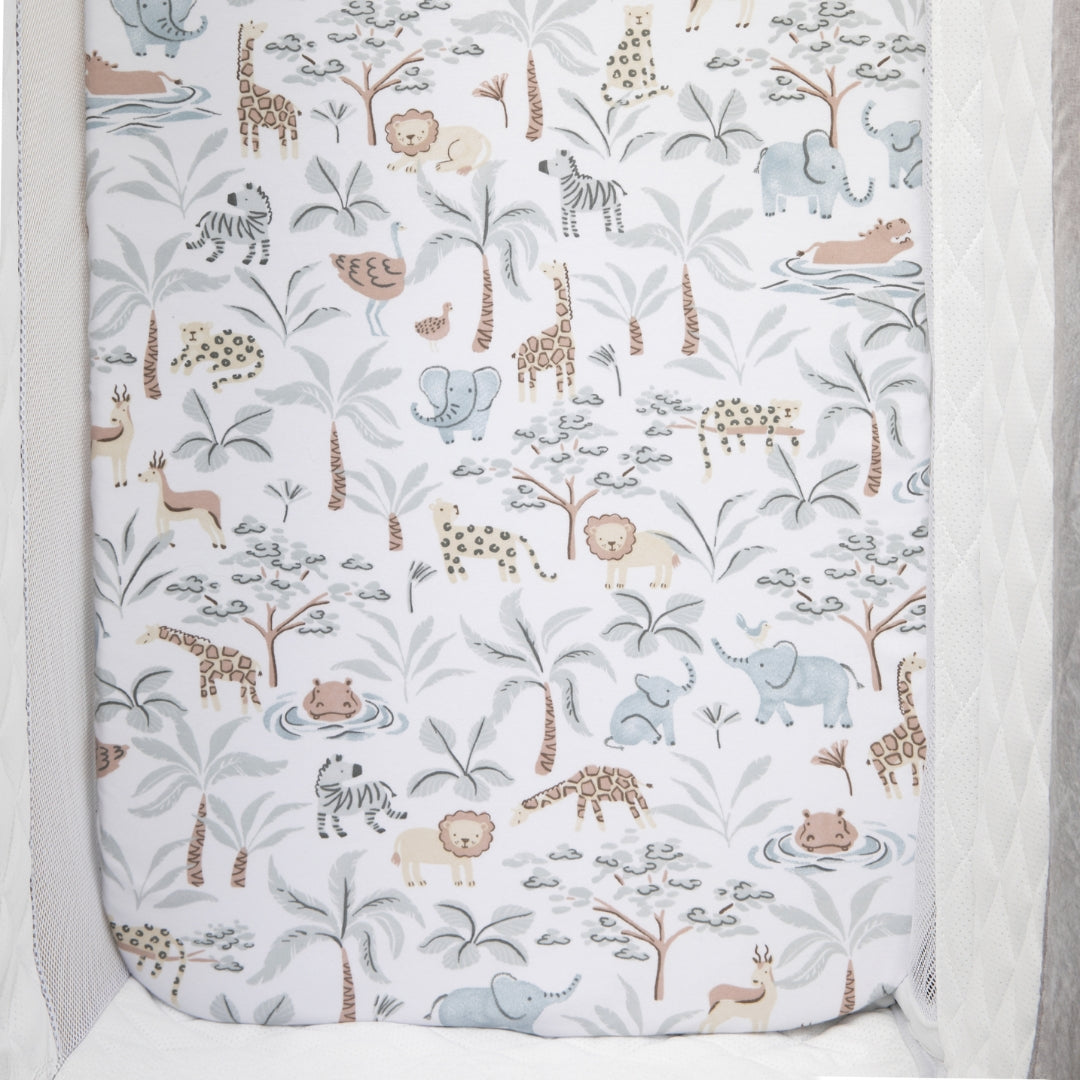 Living Textiles Bedside Sleeper Fitted Sheets 2pk Wild Safari