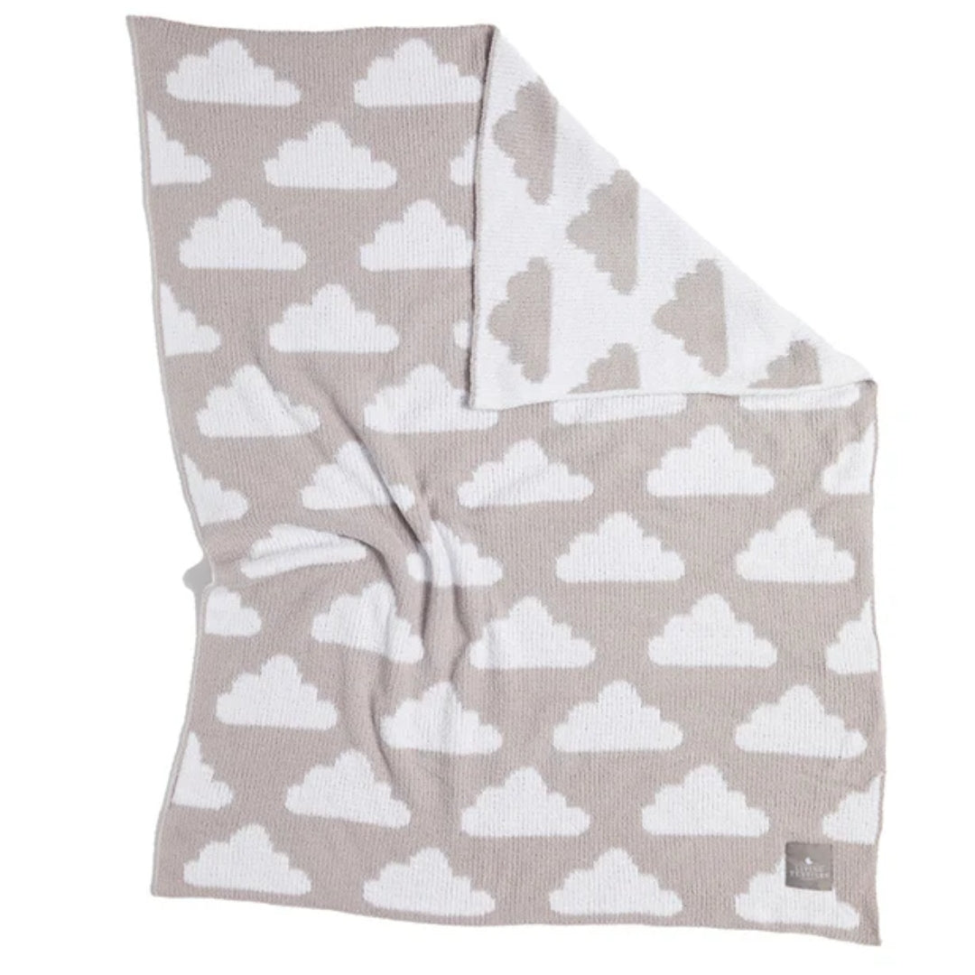Living Textiles Chenille Pram Blanket Grey Clouds