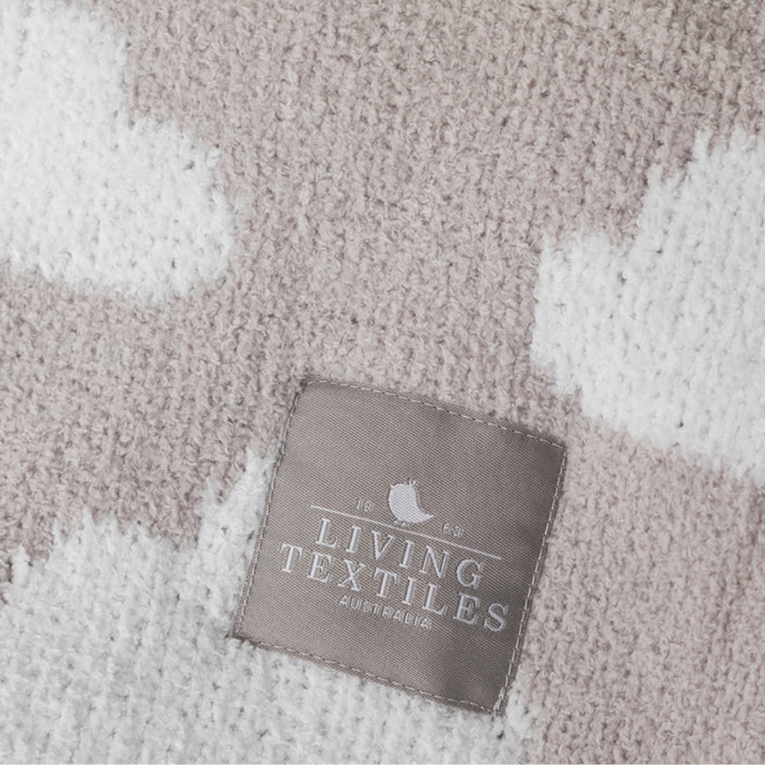 Living Textiles Chenille Pram Blanket Grey Clouds