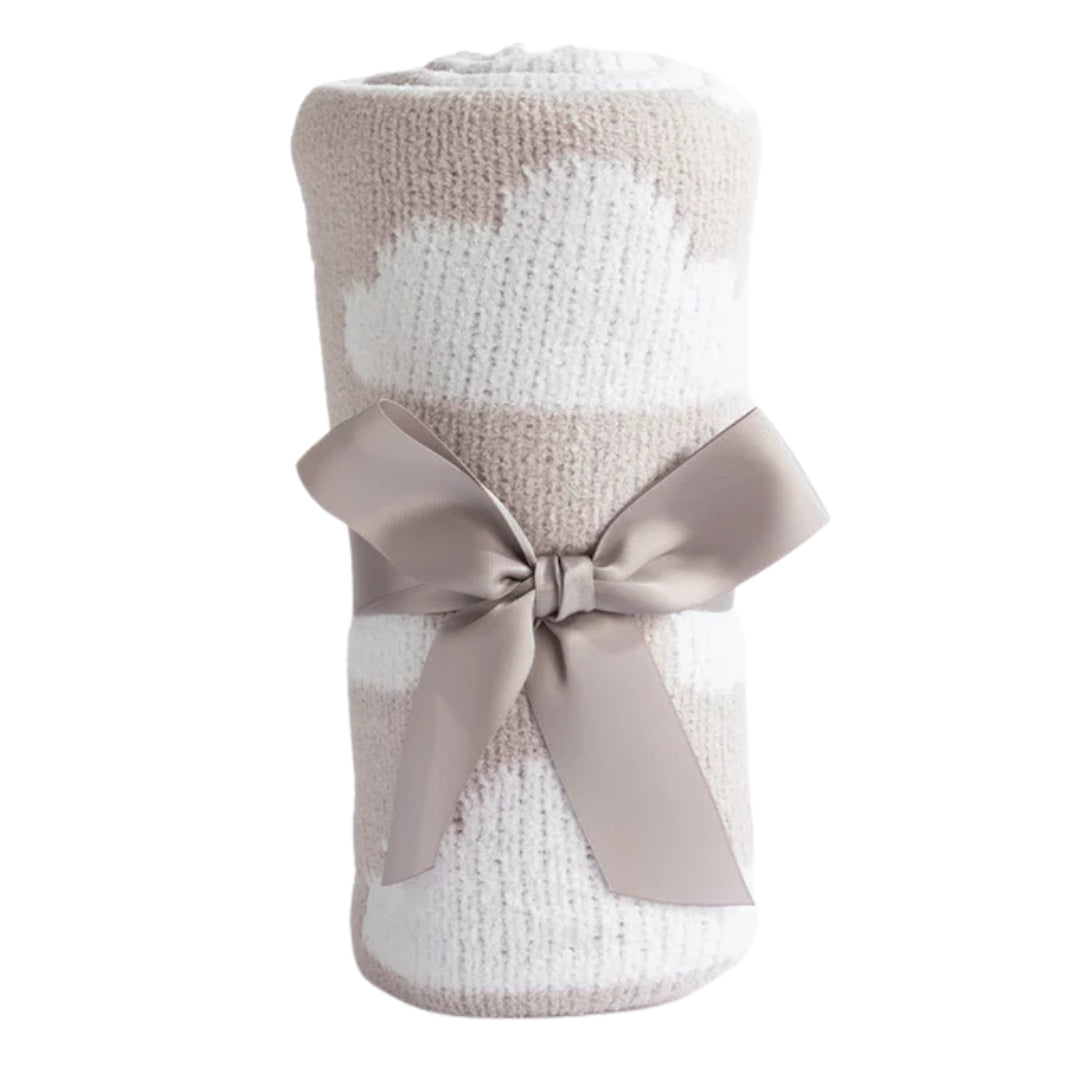 Living Textiles Chenille Pram Blanket Grey Clouds