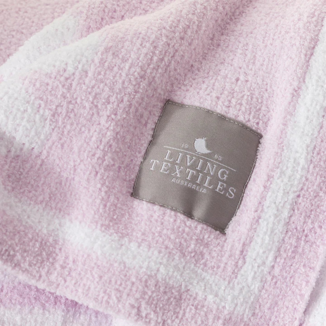 Living Textiles Chenille Pram Blanket Purple Flower