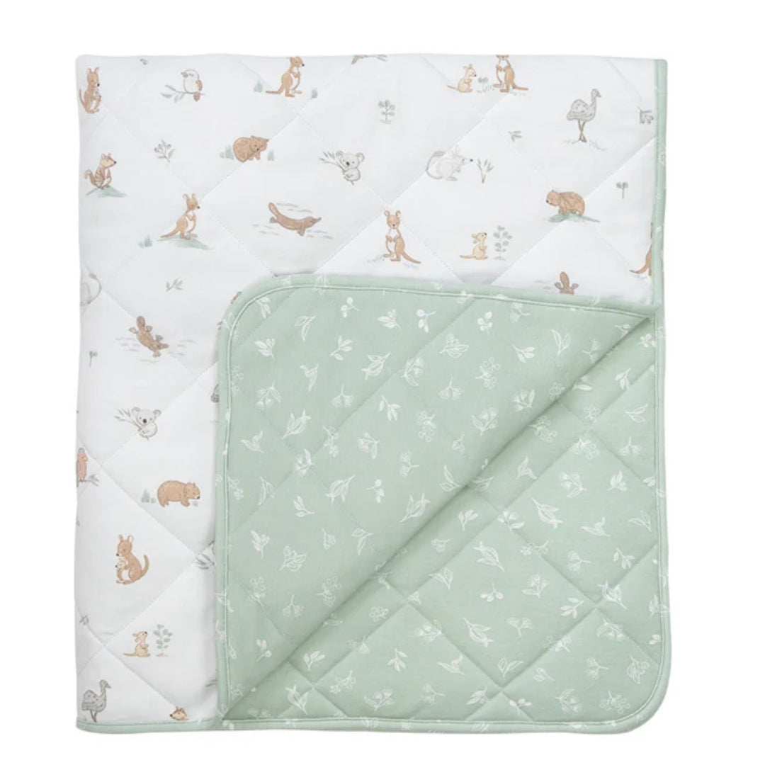 Living Textiles Reversible Quilted Cot Comforter Australiana