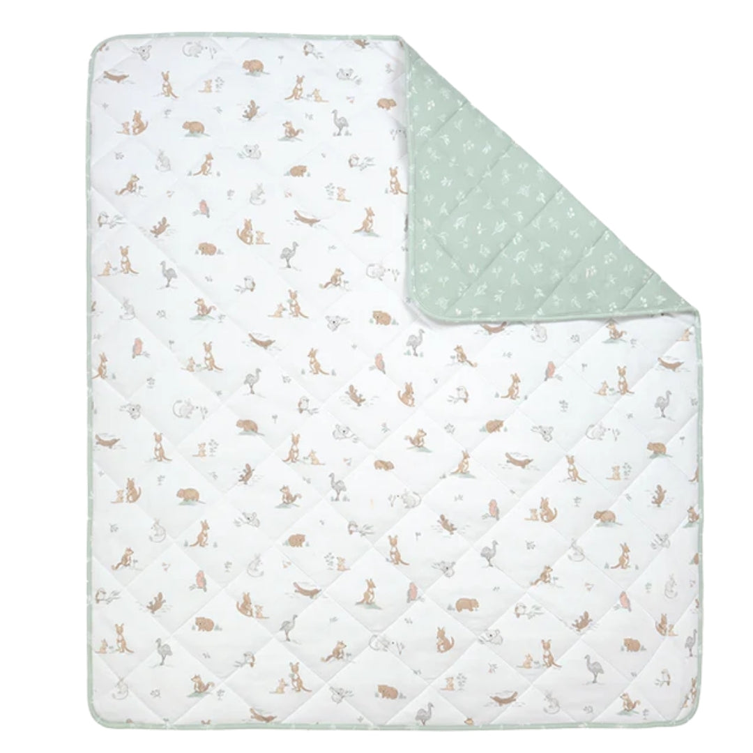 Living Textiles Reversible Quilted Cot Comforter Australiana