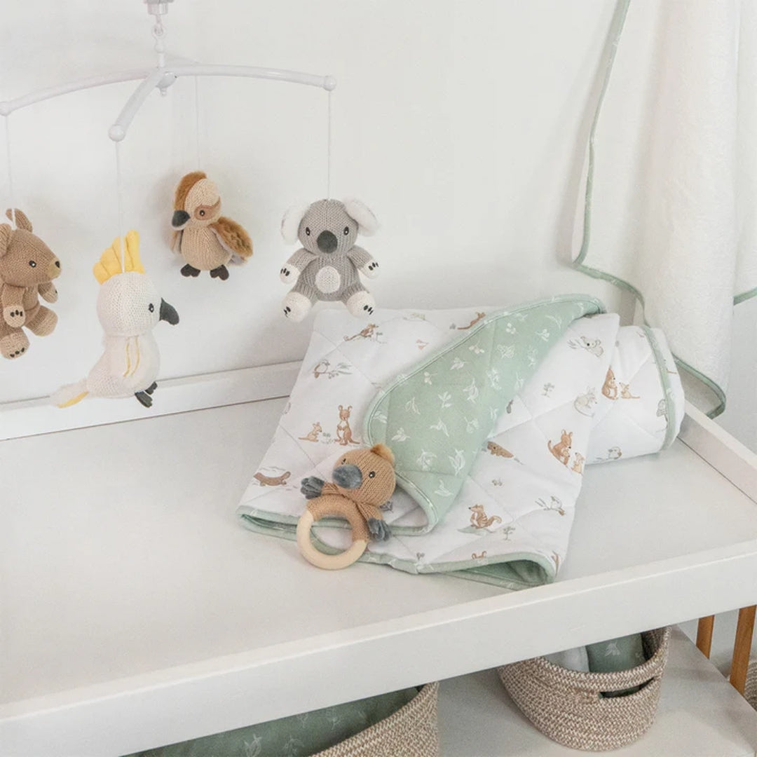 Living Textiles Reversible Quilted Cot Comforter Australiana