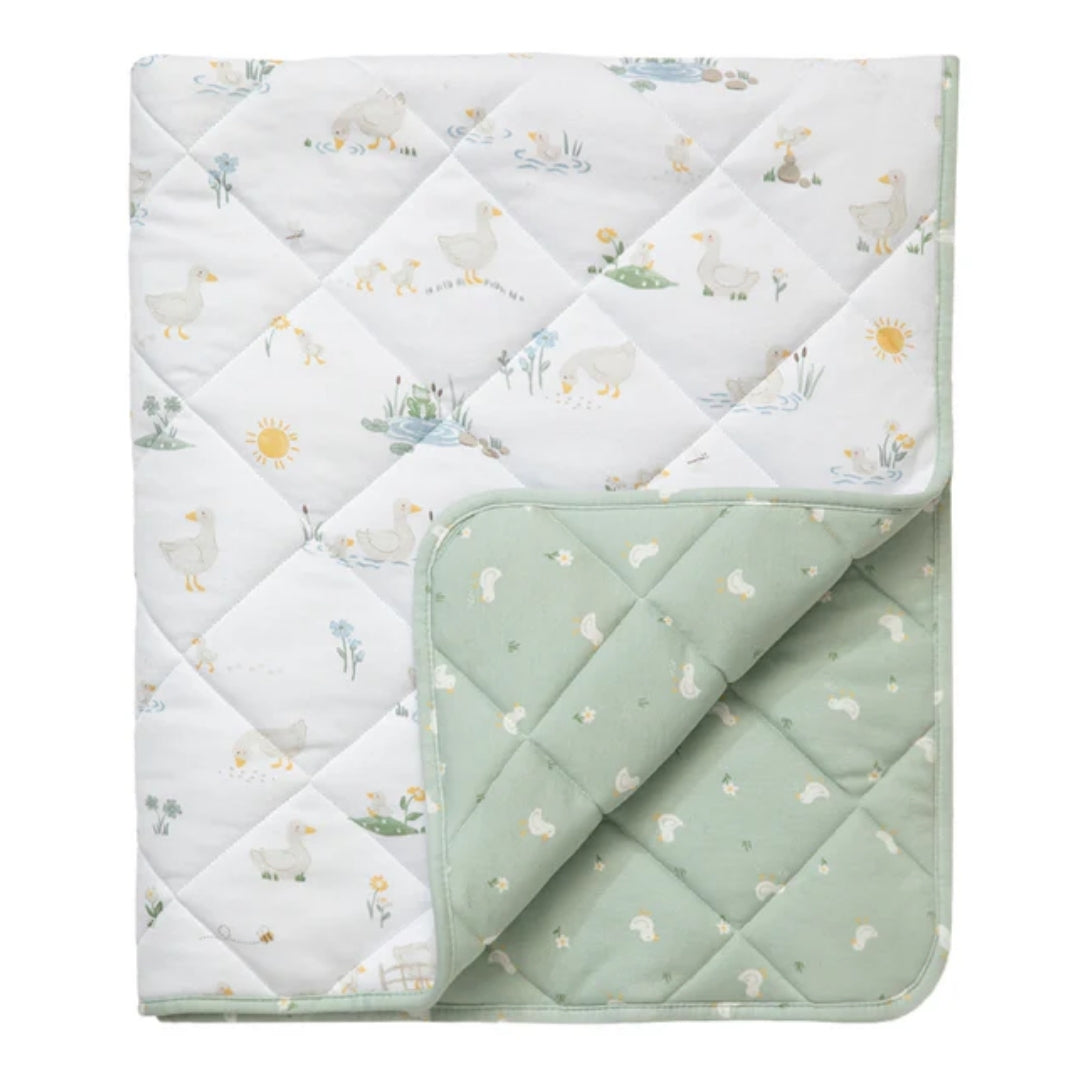 Living Textiles Reversible Quilted Cot Comforter Goosey Goosey