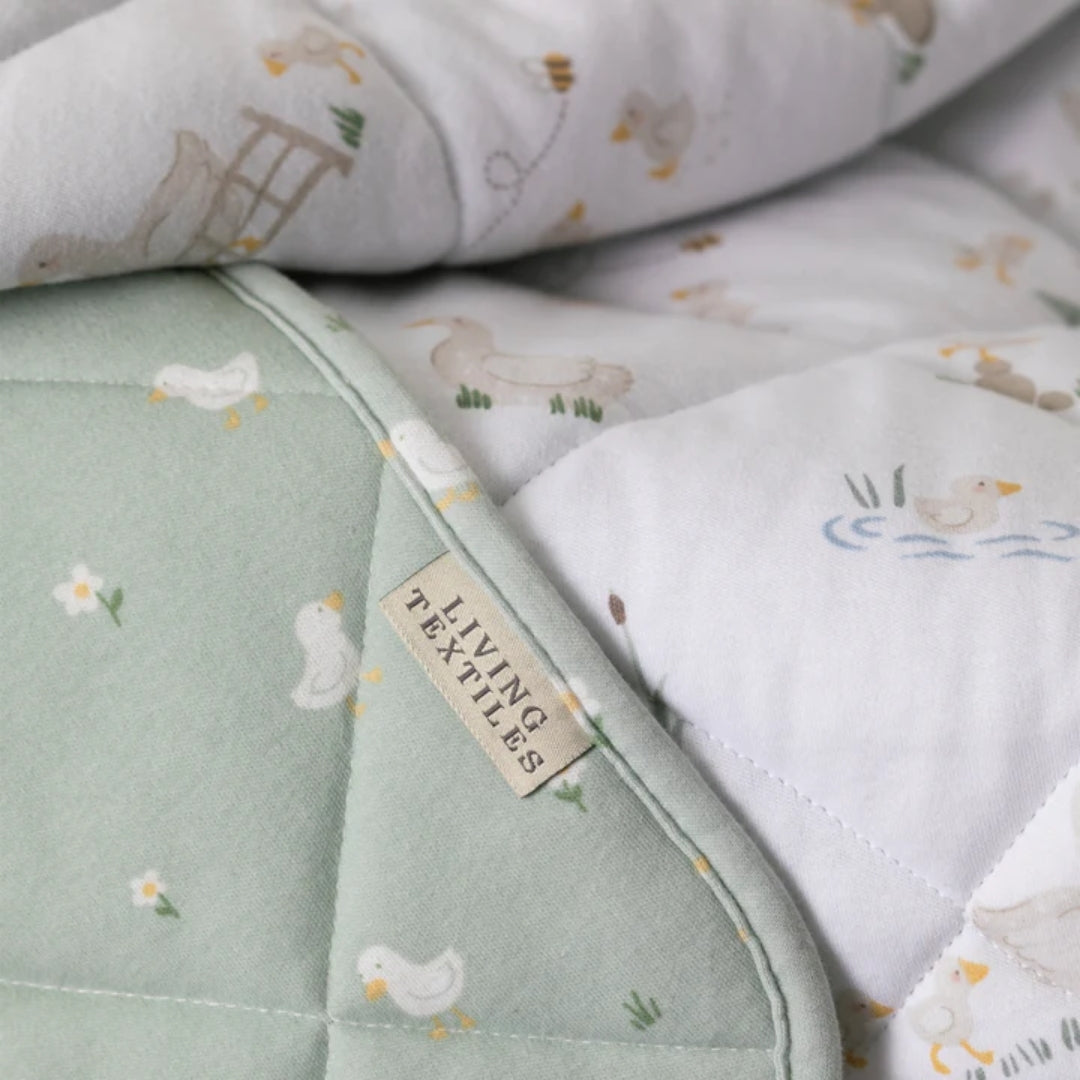 Living Textiles Reversible Quilted Cot Comforter Goosey Goosey