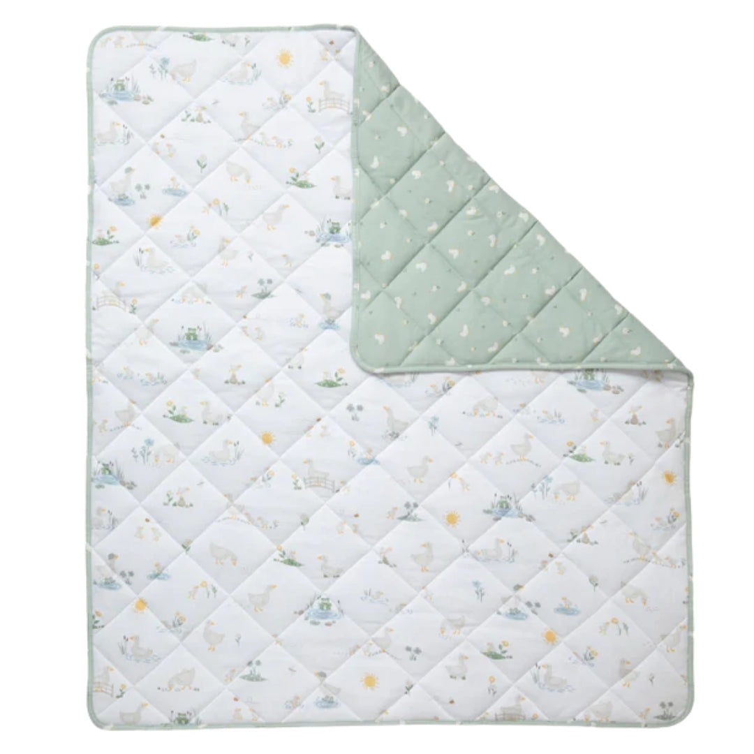 Living Textiles Reversible Quilted Cot Comforter Goosey Goosey
