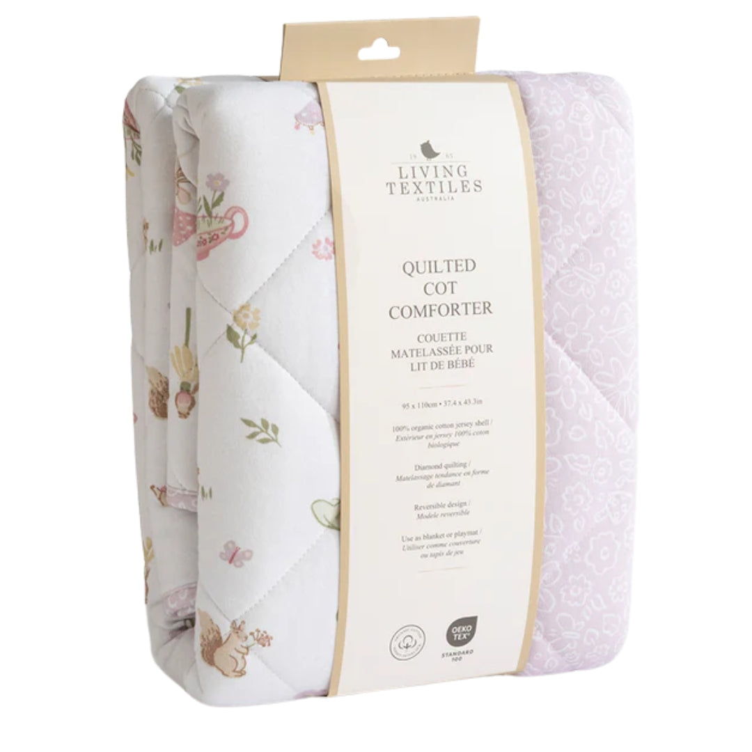 Living Textiles Reversible Quilted Cot Comforter Whimsical Wonderland