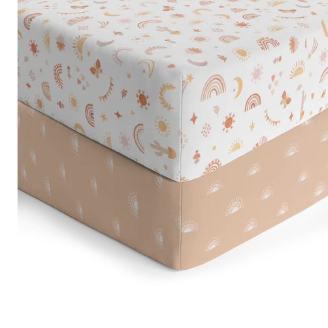Living Textiles Cot Fitted Sheets 2pk Bohemian Bliss