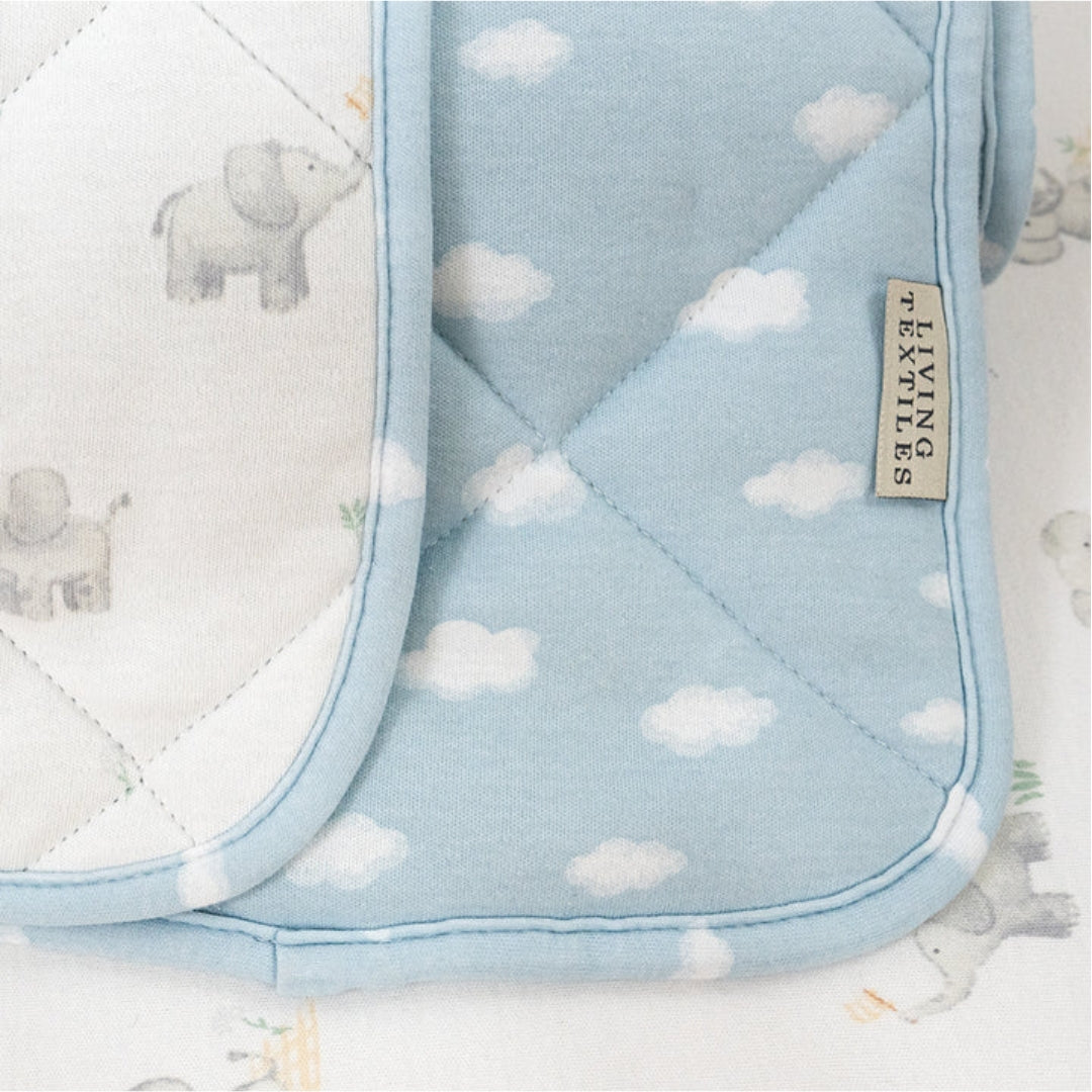 Living Textiles Reversible Quilted Cot Comforter Elephant Playtime
