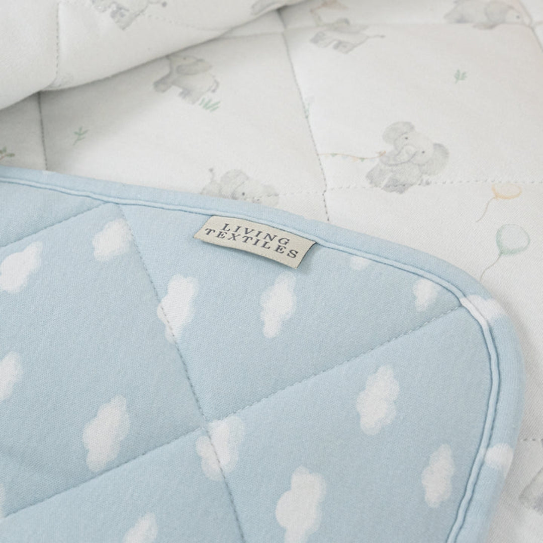 Living Textiles Reversible Quilted Cot Comforter Elephant Playtime