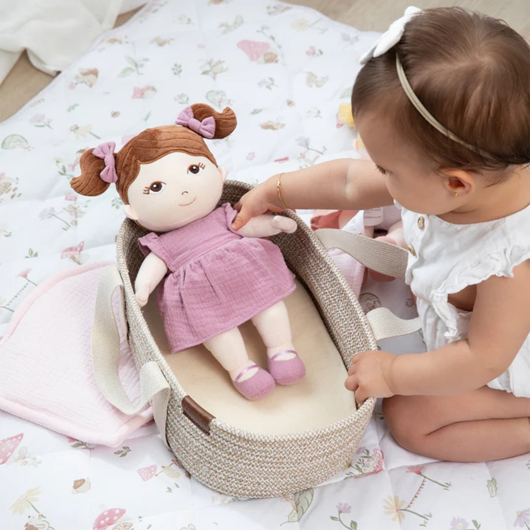Living Textiles Cotton Rope Doll Basket Blush