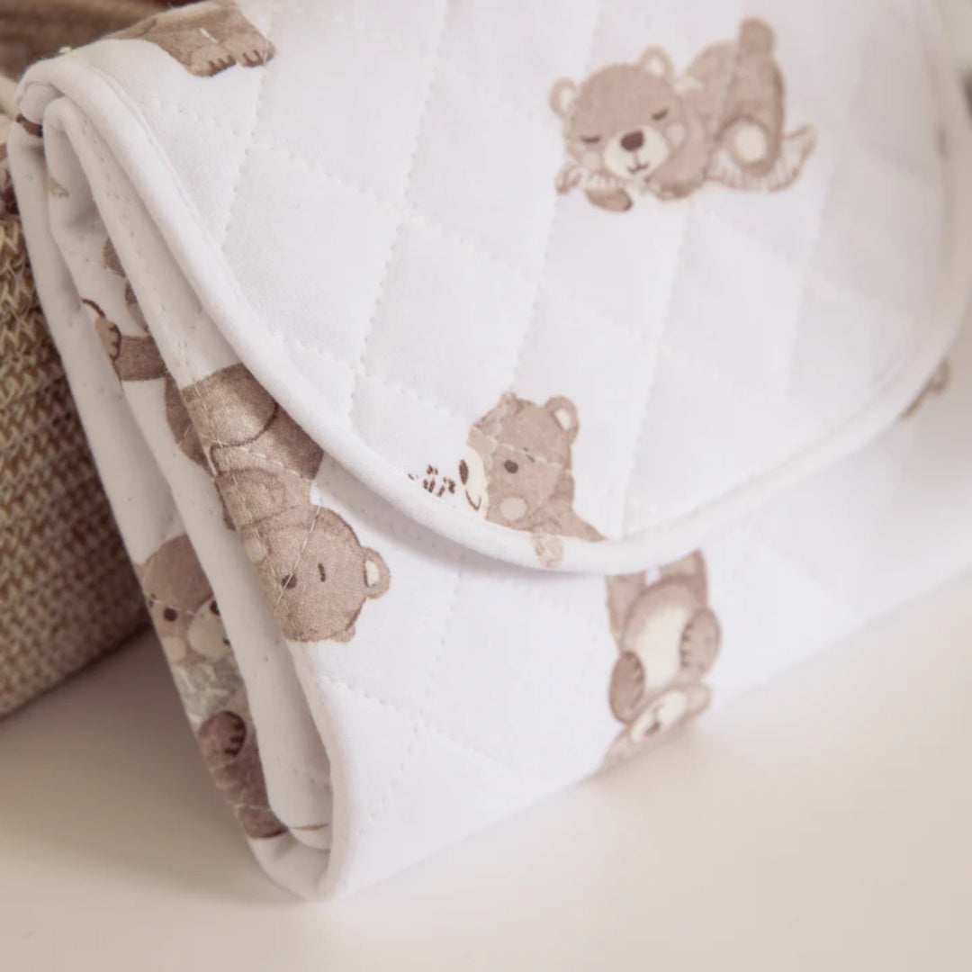 Living Textiles Foldable Waterproof Travel Change Mat Cuddly Bear