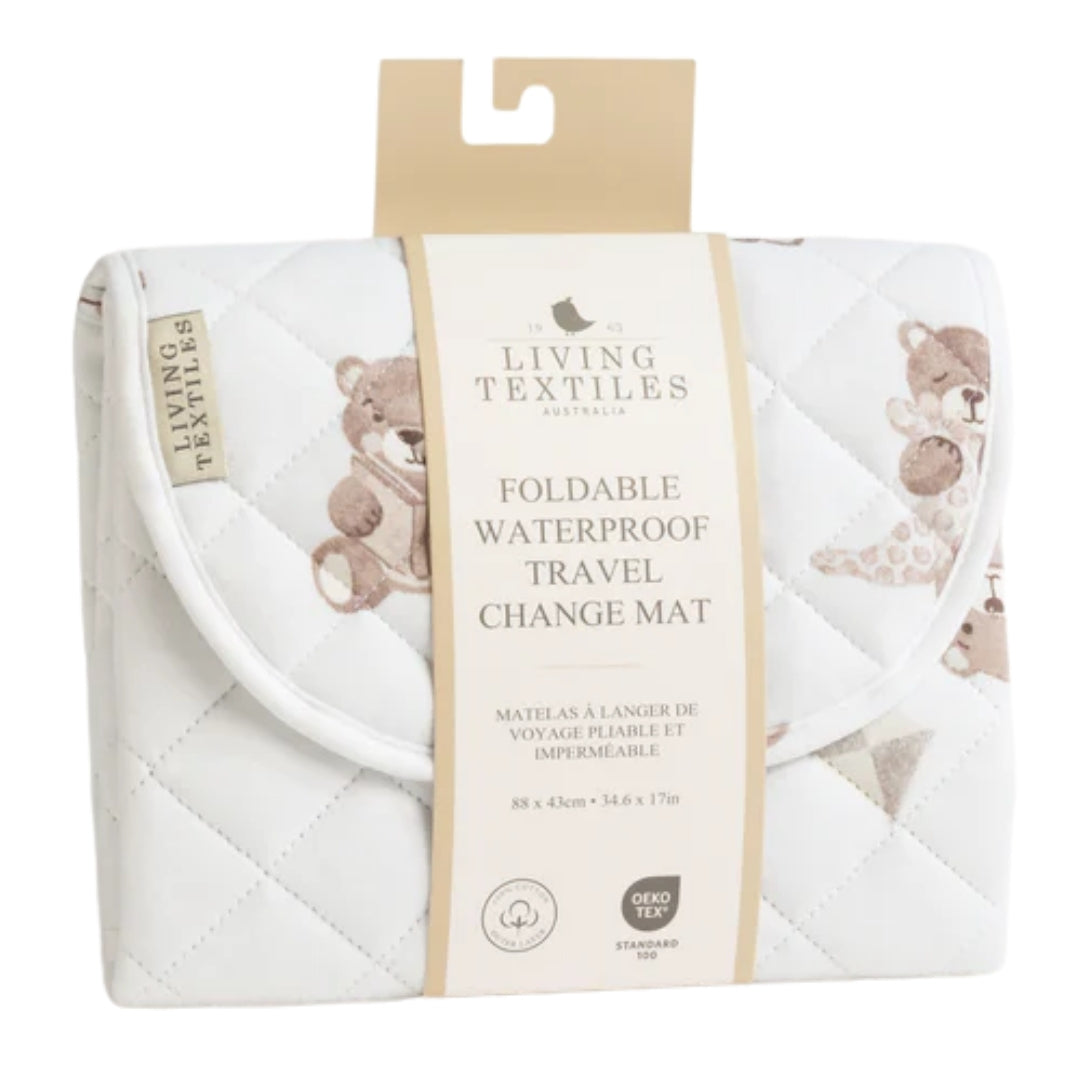 Living Textiles Foldable Waterproof Travel Change Mat Cuddly Bear