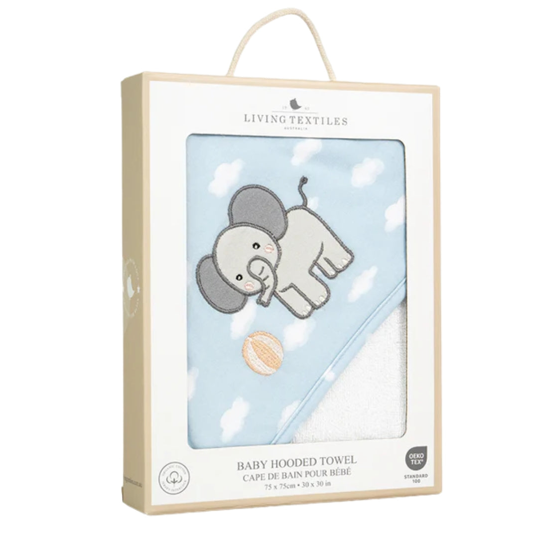 Living Textiles Hooded Towel Elephant Playtime