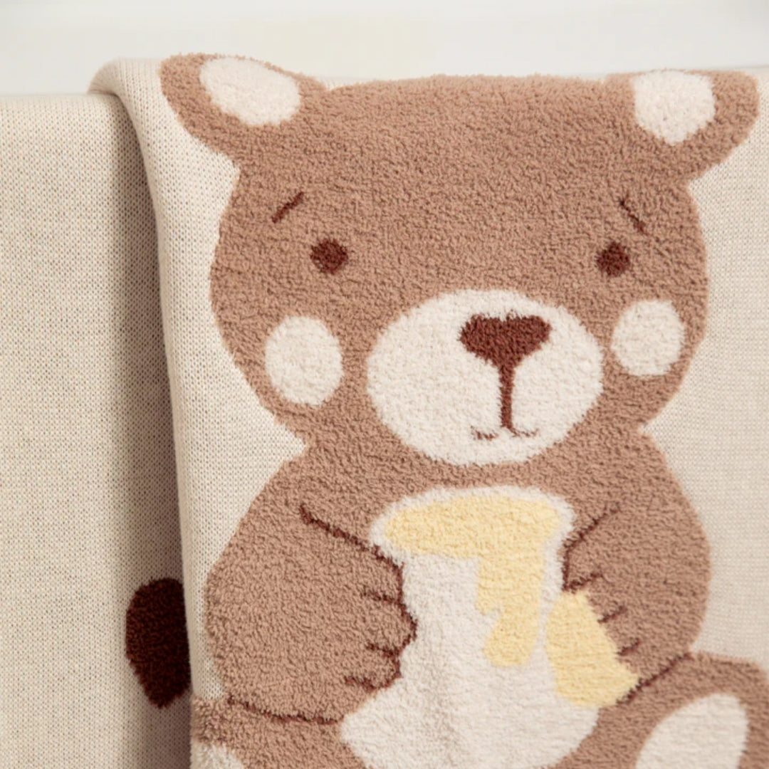 Living Textiles Jacquard Blanket Cuddly Bear