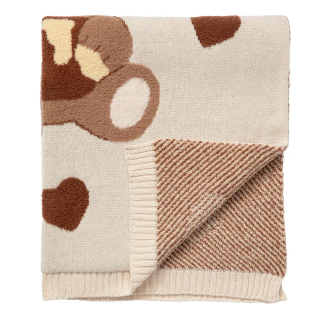 Living Textiles Jacquard Blanket Cuddly Bear