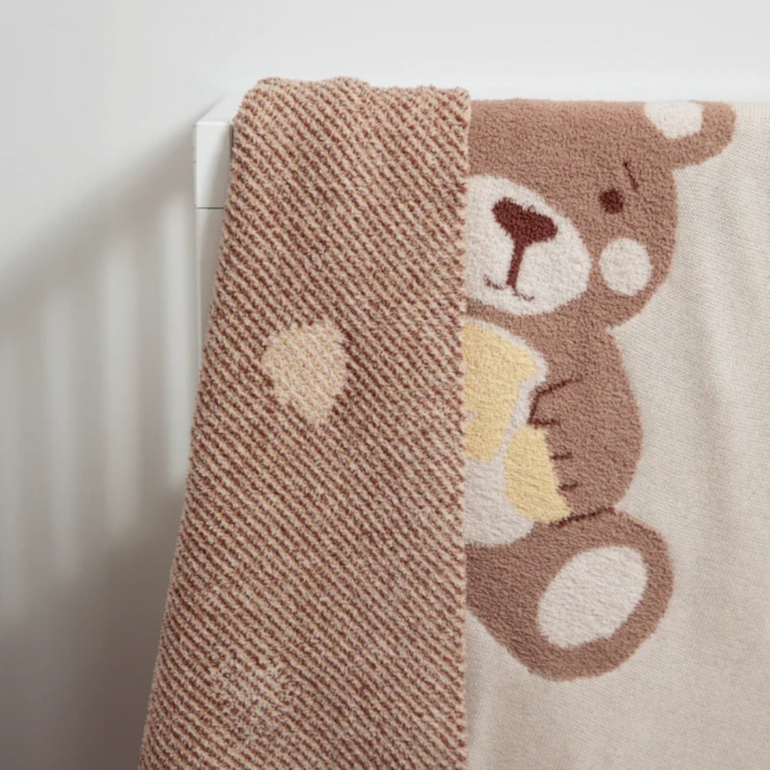 Living Textiles Jacquard Blanket Cuddly Bear