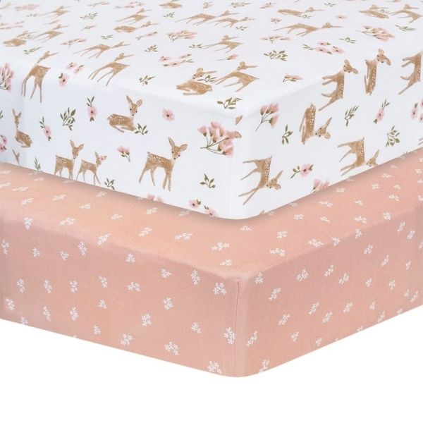 Living Textiles Jersey Cot Fitted Sheets 2pk Sophia's Garden