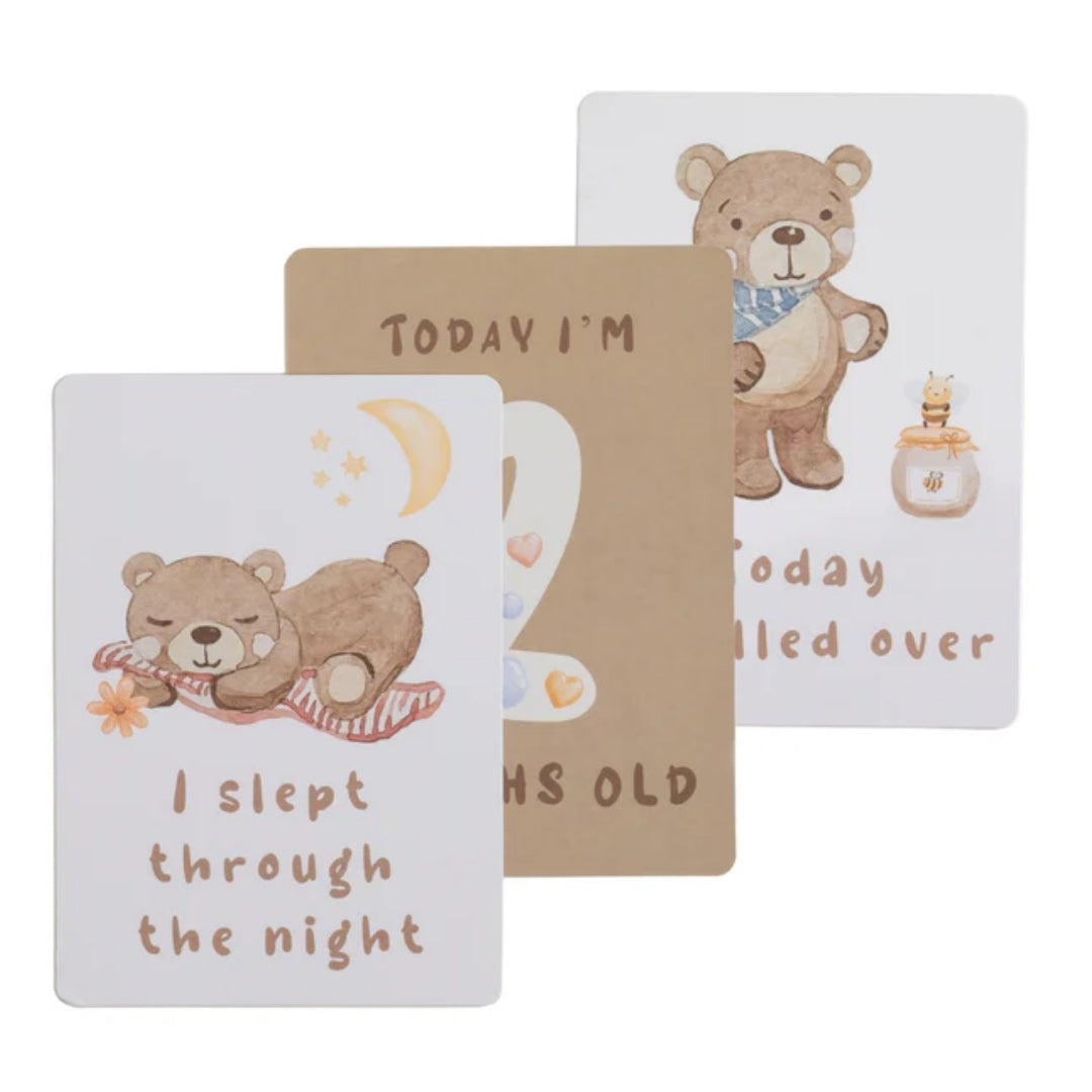 Living Textiles Milestone Cards Cuddly Bear
