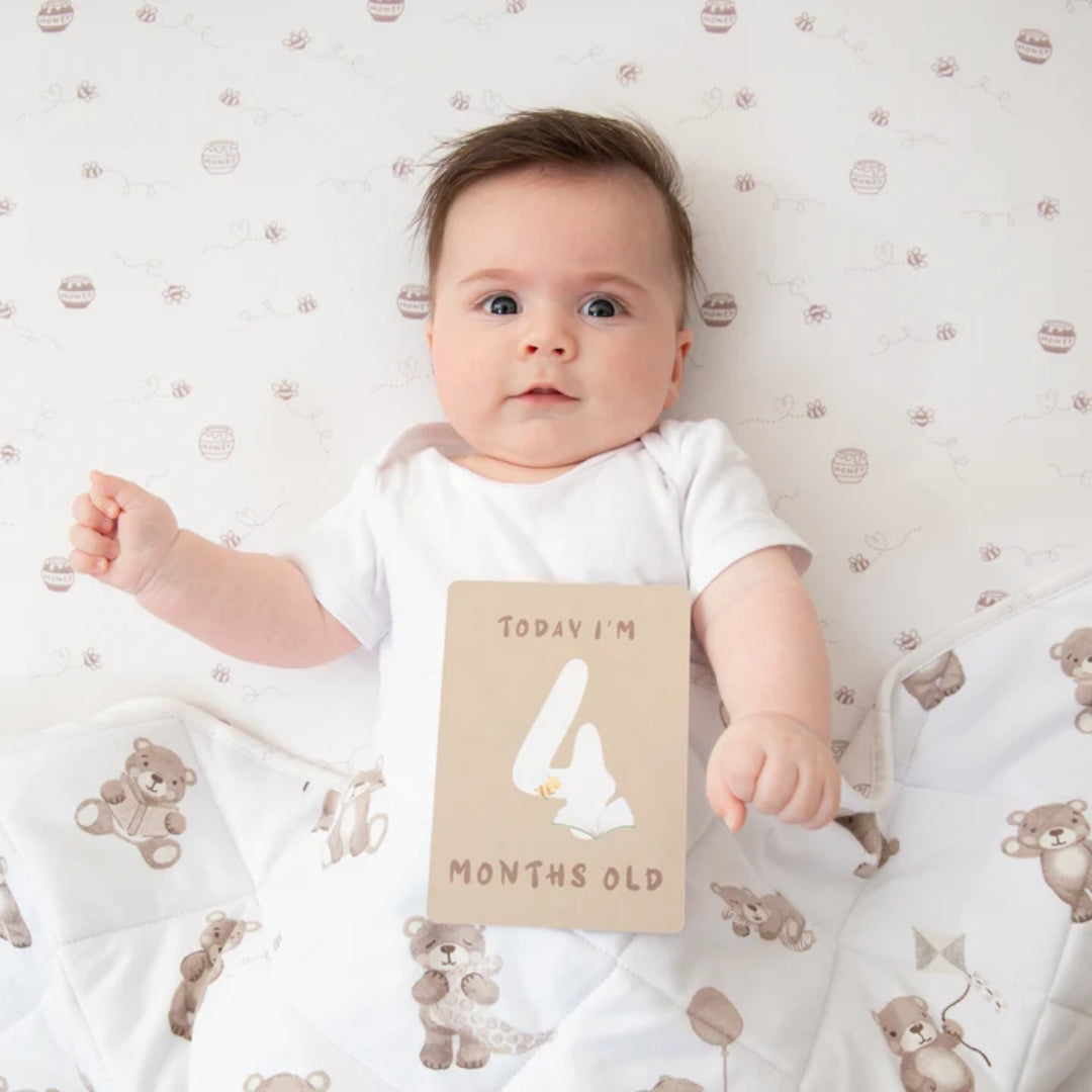 Living Textiles Milestone Cards Cuddly Bear