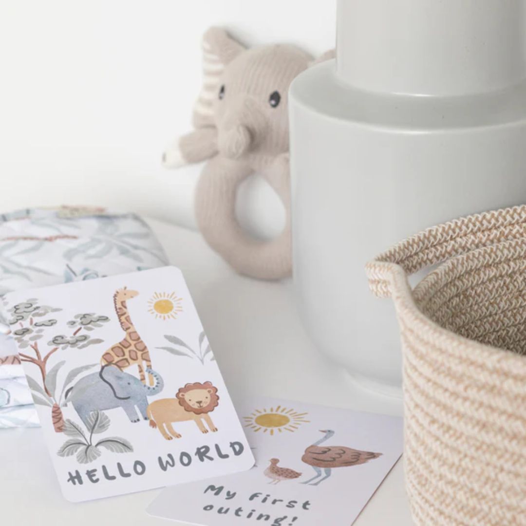 Living Textiles Milestone Cards Wild Safari