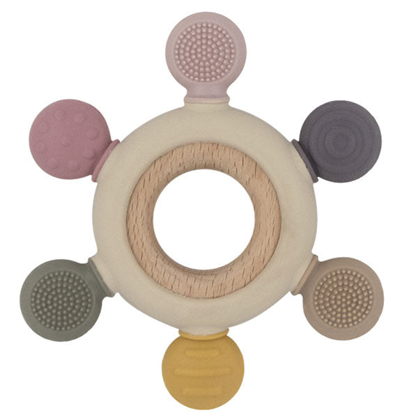Playground Multi-Surface Teething Wheel Rose