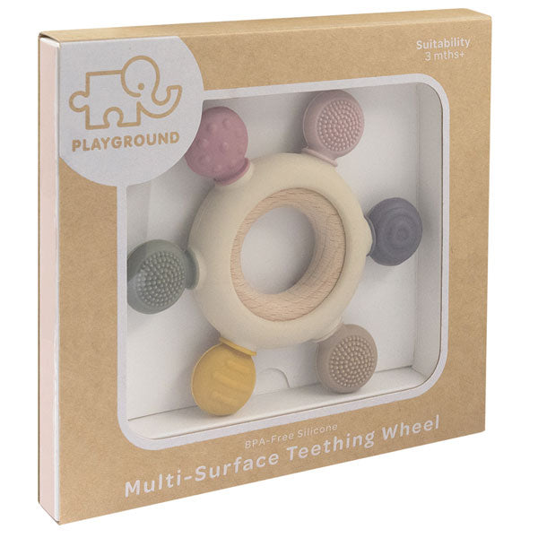 Playground Multi-Surface Teething Wheel Rose