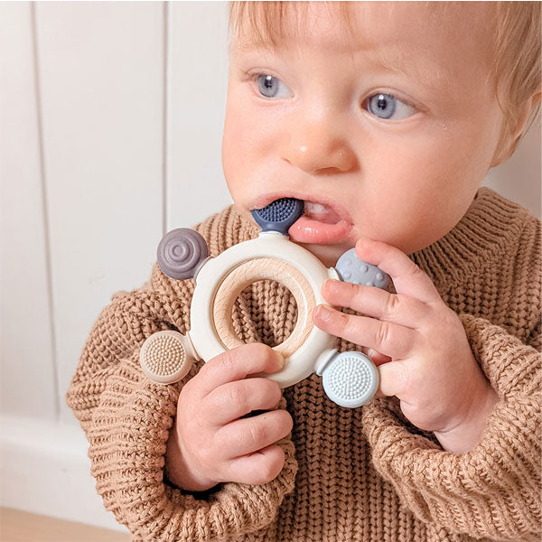 Playground Multi-Surface Teething Wheel Steel Blue