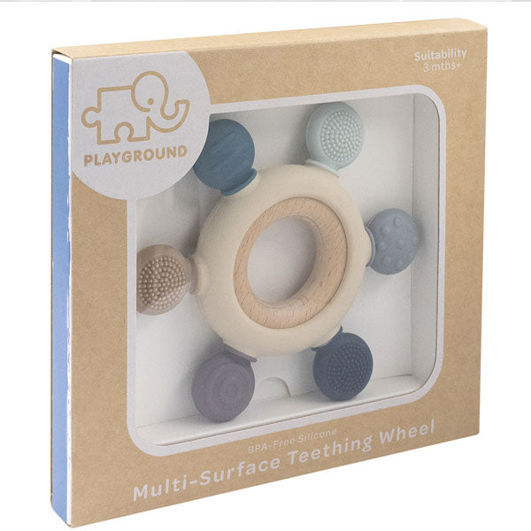 Playground Multi-Surface Teething Wheel Steel Blue