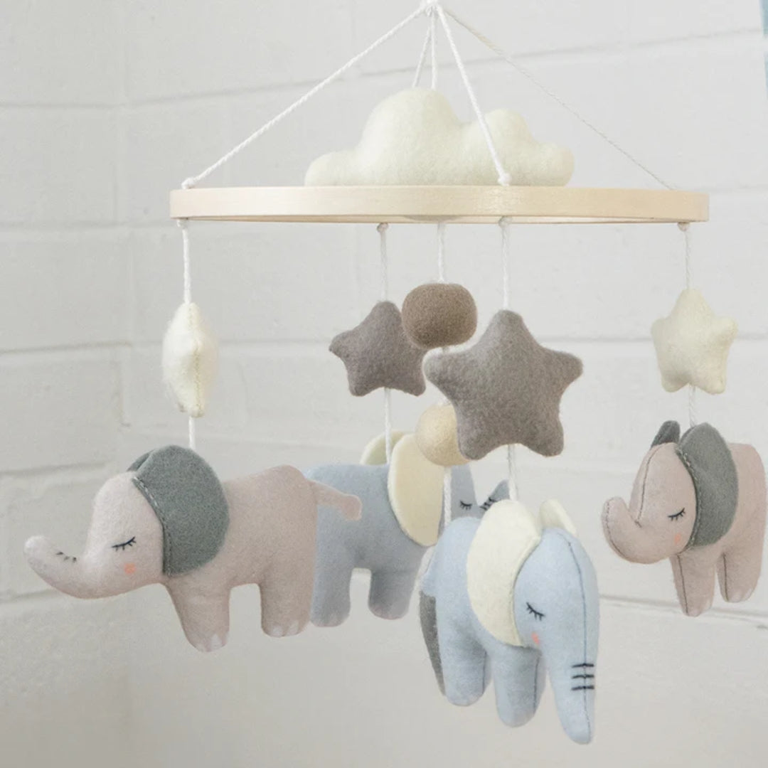 Living Textiles Musical Mobile Elephant Playtime