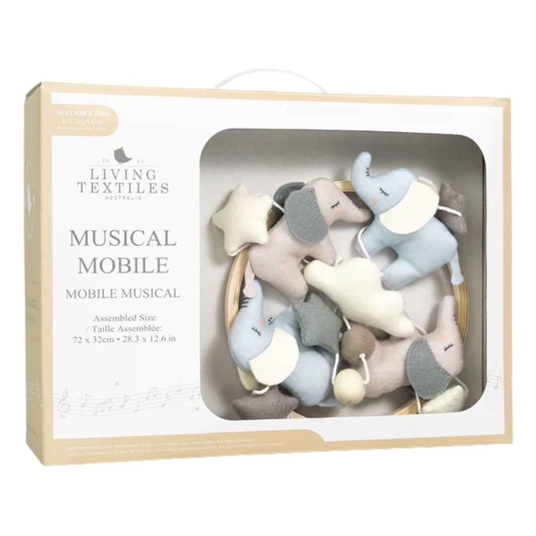 Living Textiles Musical Mobile Elephant Playtime