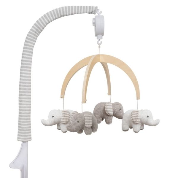 Living Textiles Musical Cot Mobile Set Watercolour Elephant