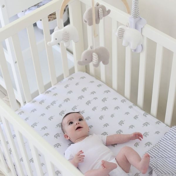 Living Textiles Musical Cot Mobile Set Watercolour Elephant