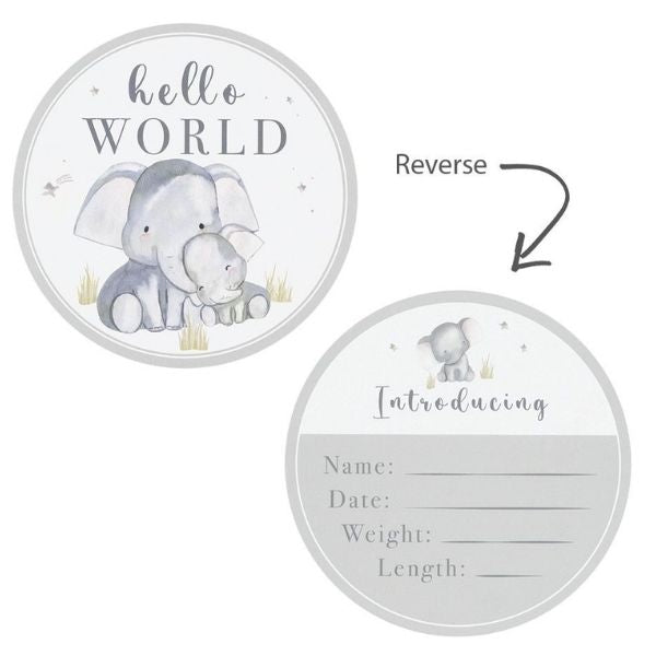 Living Textiles Hello World Newborn Gift Set Watercolour Elephant