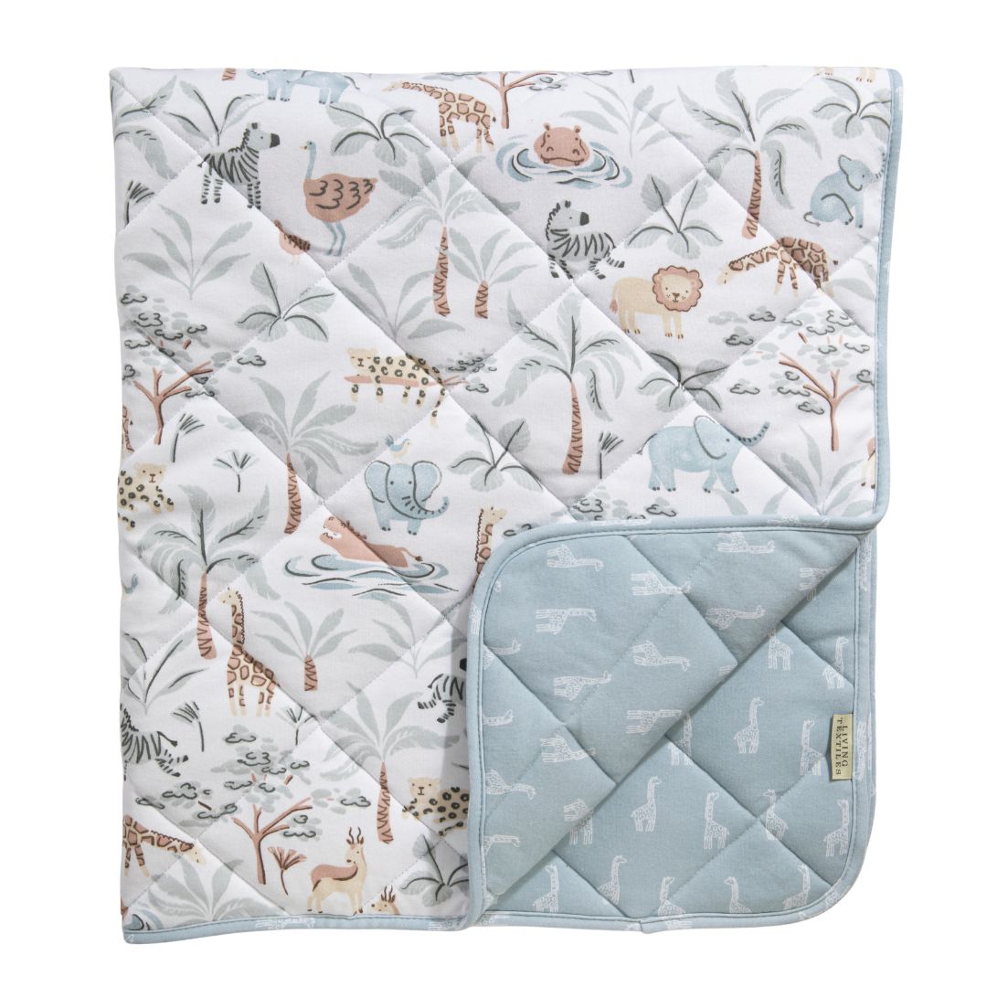 Living Textiles Reversible Quilted Cot Comforter Wild Safari