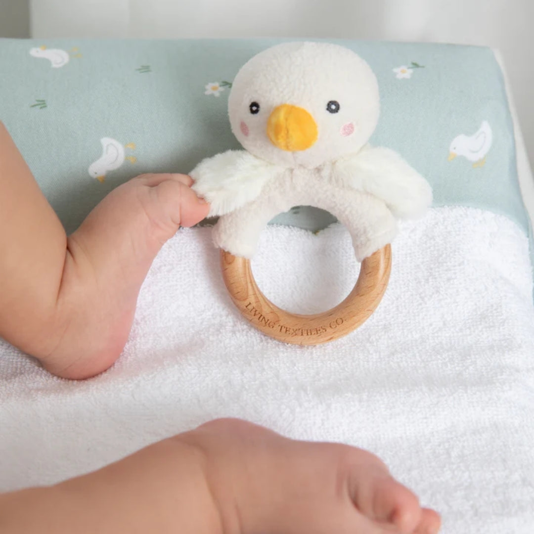 Living Textiles Ring Rattle & Dummy Chain Gift Set Goosey Goosey