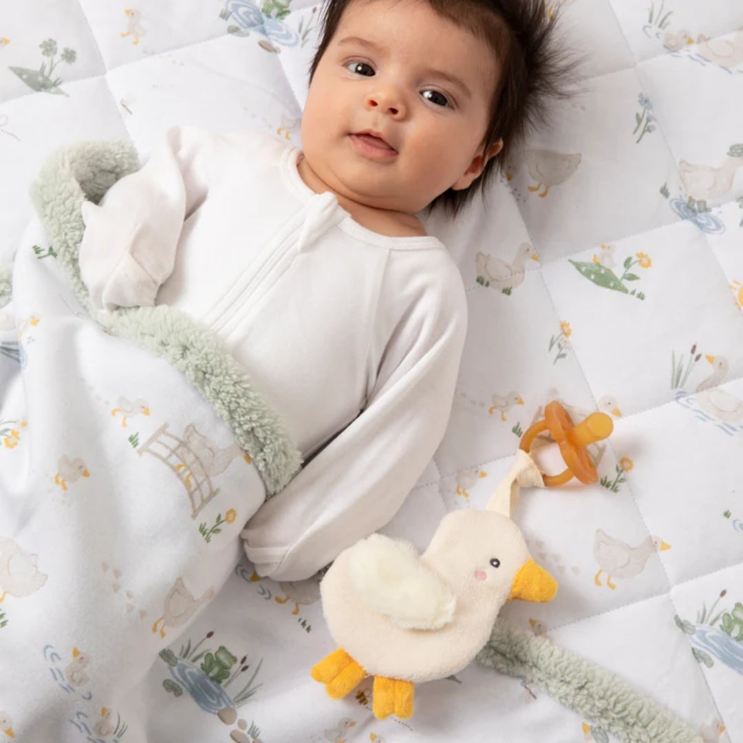 Living Textiles Ring Rattle & Dummy Chain Gift Set Goosey Goosey