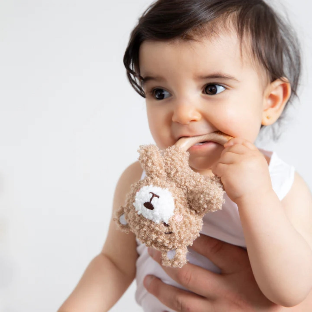 Living Textiles Ring Rattle & Dummy Chain Gift Set Cuddly Bear