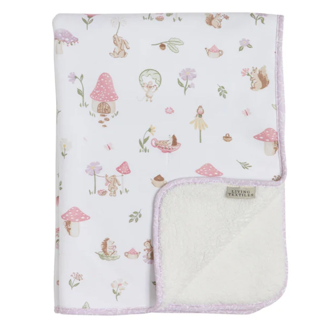 Living Textiles Jersey Sherpa Pram Blanket Whimsical Wonderland