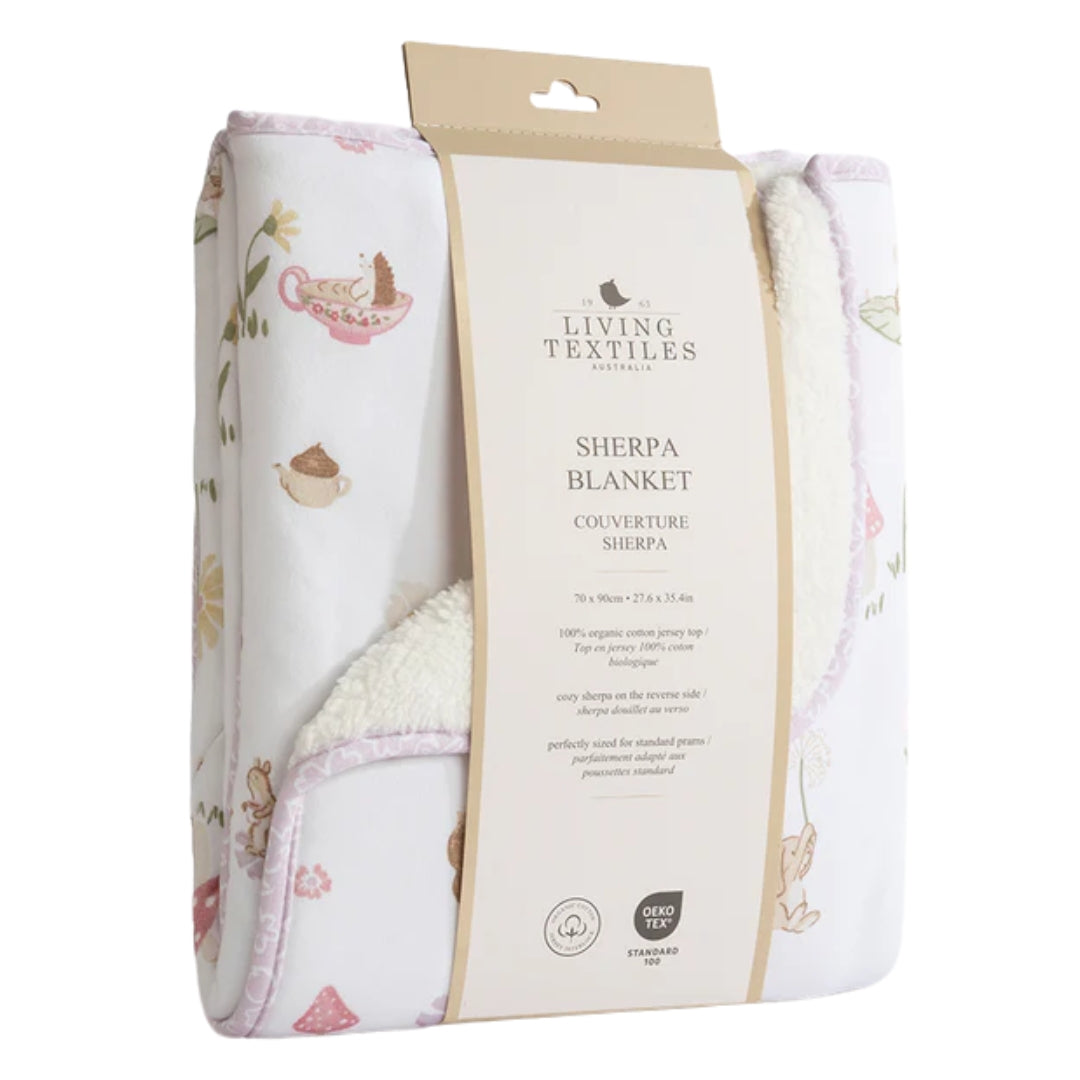 Living Textiles Jersey Sherpa Pram Blanket Whimsical Wonderland