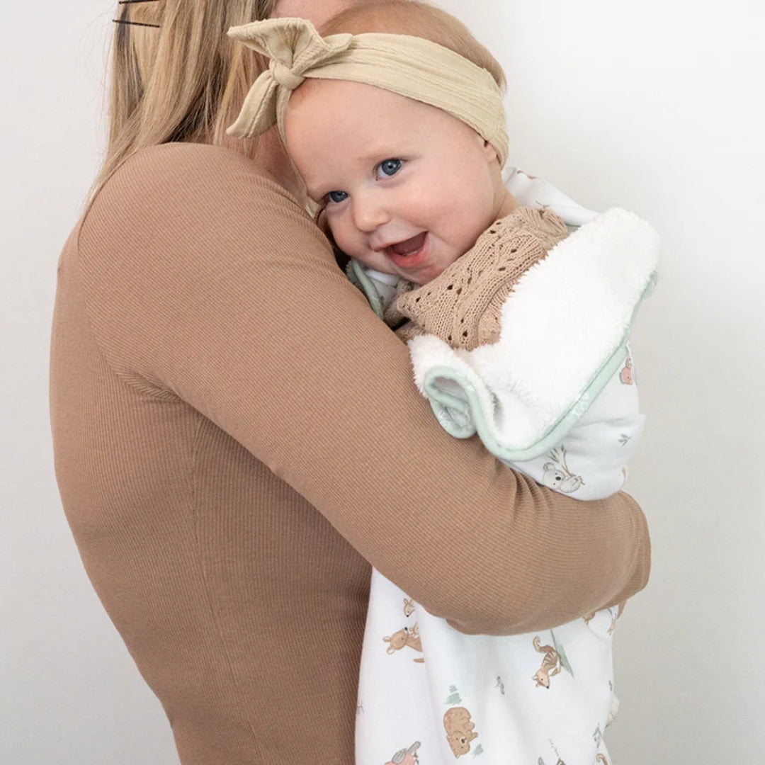 Living Textiles Jersey Sherpa Pram Blanket Australiana