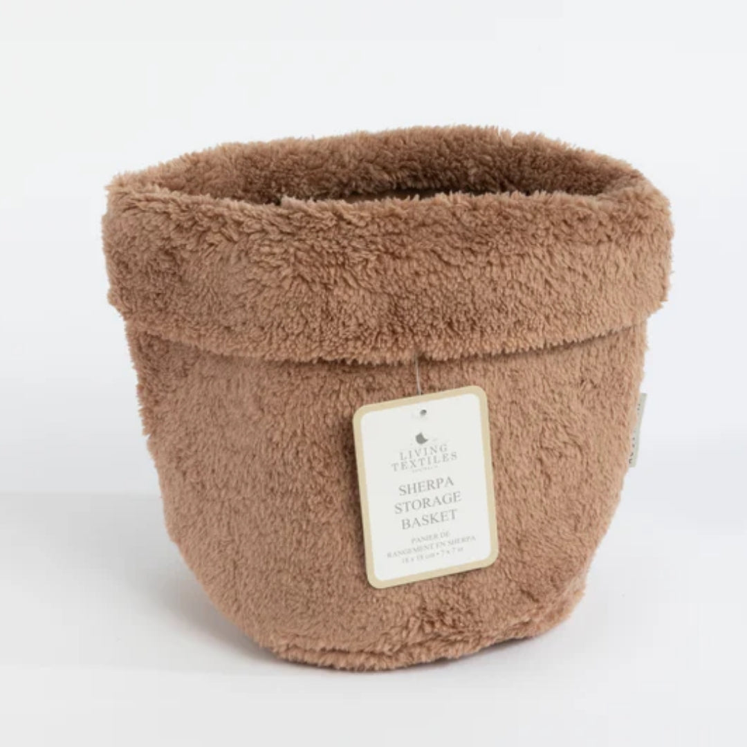 Living Textiles Sherpa Storage Basket Cuddly Bear