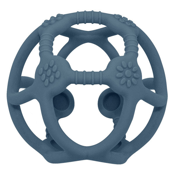 Playground Silicone Teething Ball Steel Blue