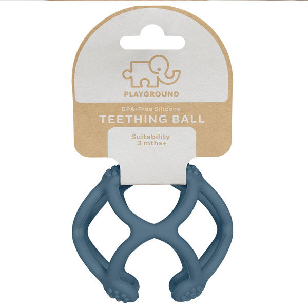 Playground Silicone Teething Ball Steel Blue
