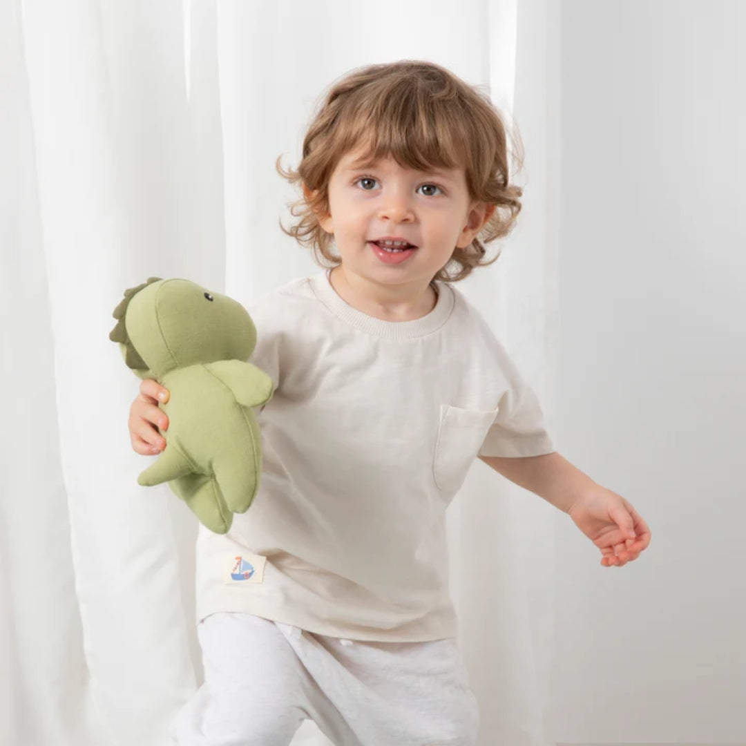 Living Textiles Animal Linen Toy Small Dennis the Dinosaur